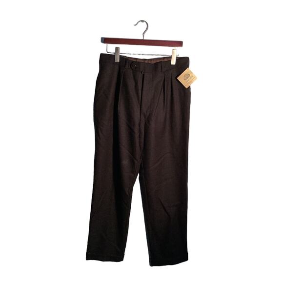 Brown Pleeted Slacks Size 33x30 - Picture 1 of 2